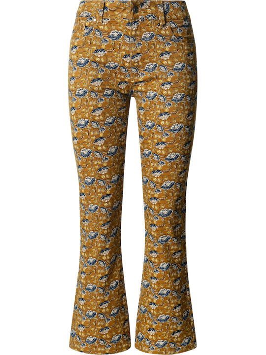 Pantaloni Dama Din Țesătură Bej