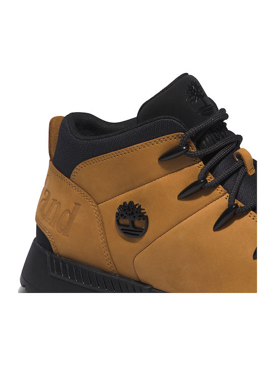 Mid Lace Up Δερμάτινα Καφέ Ανδρικά Μποτάκια
