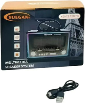 Yuegan YG-7052BTS Retro Επιτραπέζιο Ραδιόφωνο με Bluetooth Χρυσό