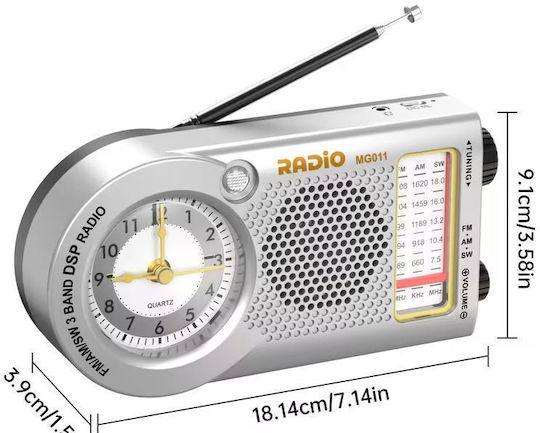 MG011 Radio Reîncărcabil Argintiu
