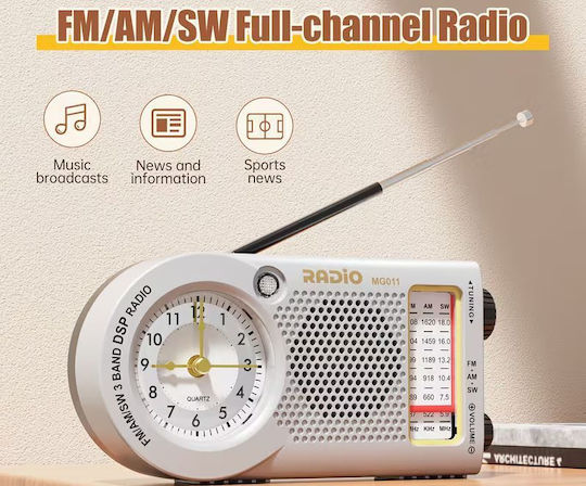 MG011 Radio Reîncărcabil Argintiu