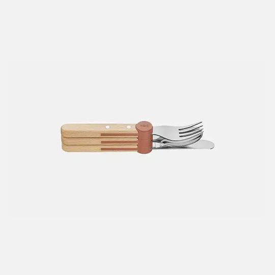 Set Spoon Knife Fork Le Petit Gourmet Coral Opinel
