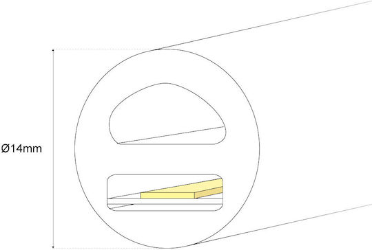 Waterproof LED Strip 220V Yellow Light 1m SMD2835 Type