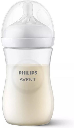 Philips Set Biberoane din Plastic Natural Anti-colici cu Tetină din Silicon pentru 3+ luni Albe 260ml 2 bucăți