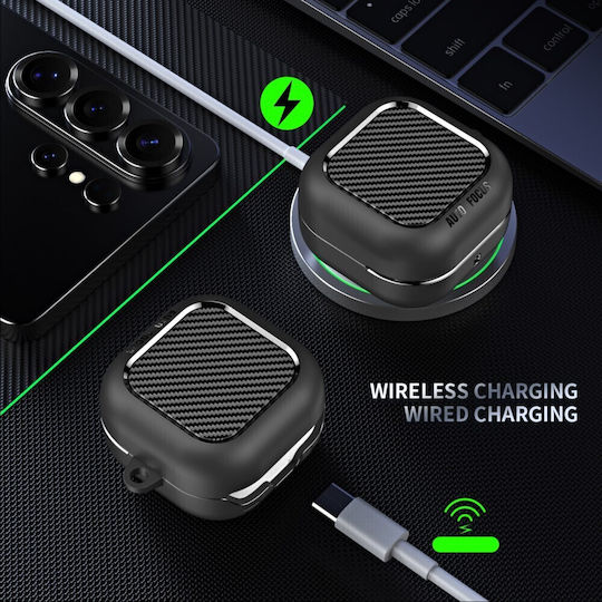 Silicone Case with Hook in Black for Samsung Galaxy Buds 4 / 4 Pro