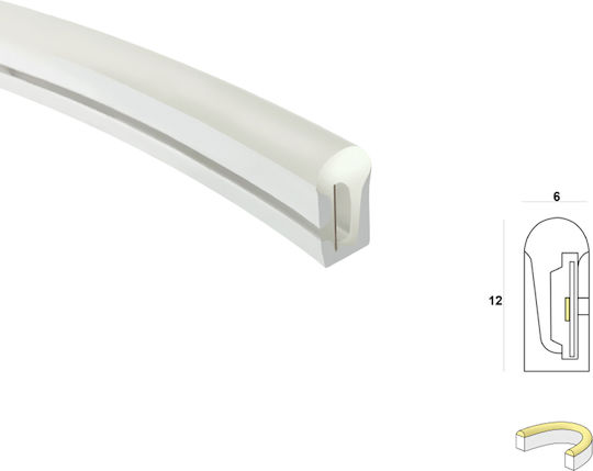 Waterproof LED Strip 12V Cold White Light 1m Neon Flex
