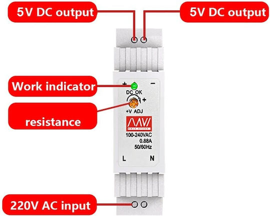 DIN Rail Power Supply with Power 12W