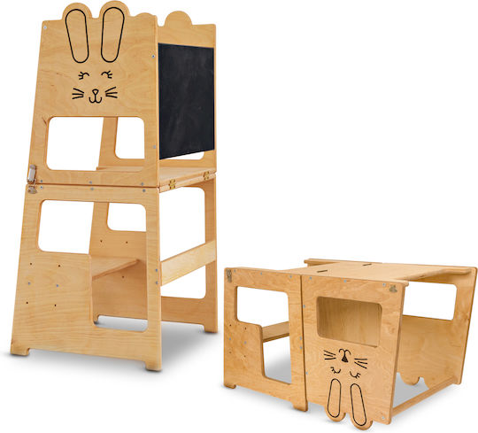 Turnul De Învățare Bunny Tip Montessori Cu Tabla De Scris Pentru Copii +12 Luni Placaj Lemn Bej Farnora Decor Turnul De Învățare Bunny Tip Montessori Cu Tabla De Scris Pentru Copii +12 Luni Placaj Lemn Bej Farnora Decor