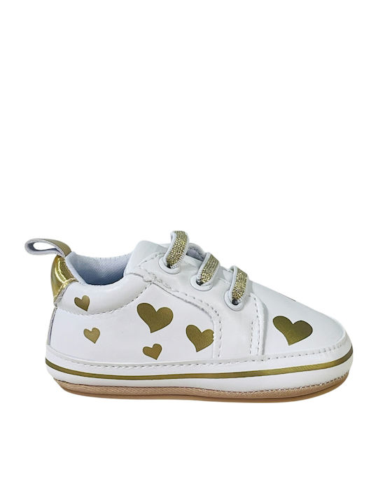 Childrenland Βρεφικά Sneakers Αγκαλιάς Λευκά