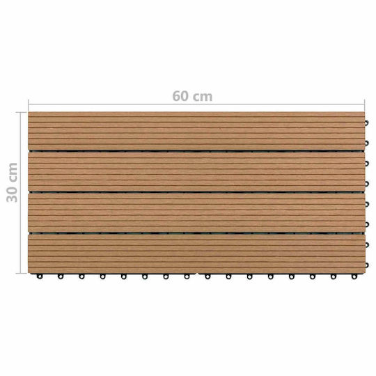 vidaXL Tile for Garden Flooring from WPC 60x30cm 6 Pieces