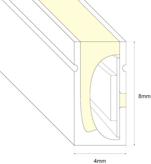 Wasserfester LED-Streifen 24V Rosa Licht 1m Neon-Flex