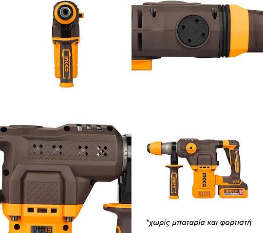 Ingco Κρουστικό Σκαπτικό Πιστολέτο Μπαταρίας Brushless 20V Solo με Υποδοχή SDS Plus CRHLI20286