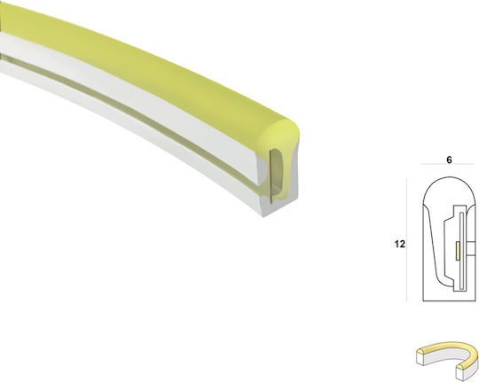 Waterproof LED Strip 12V Yellow Light 1m SMD2835 Type