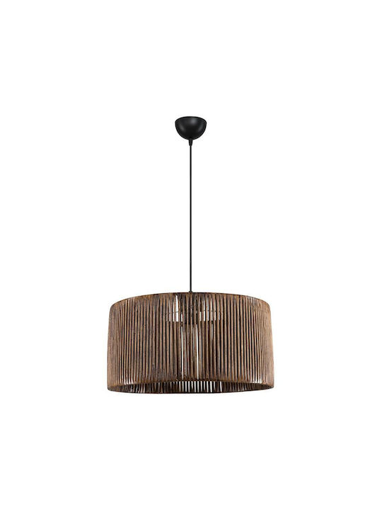Pakketo Lambu Pendant Light Brown Boho with Rope for Socket E27 40x40x20cm