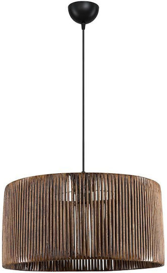 Pakketo Lambu Pendant Light Brown Boho with Rope for Socket E27 40x40x20cm