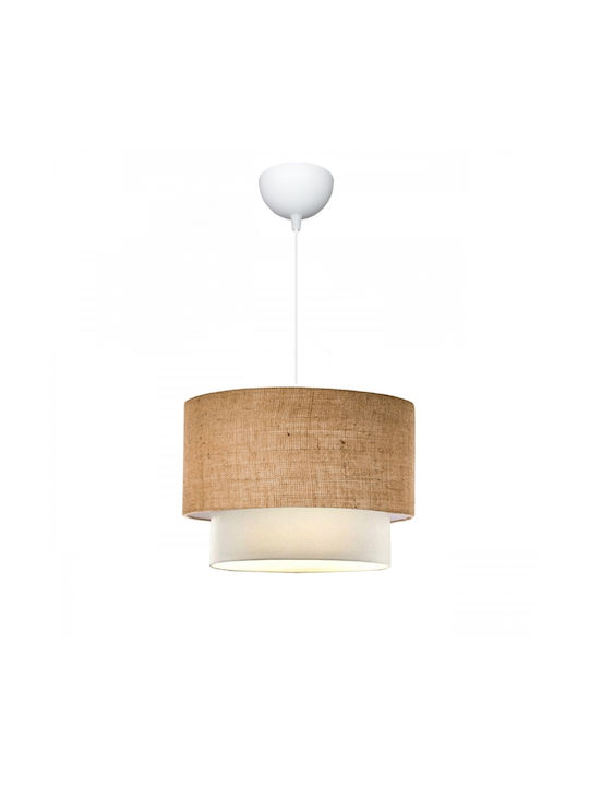 Megapap Whitehouse Pendant Light Beige with Socket E27 30x20x55cm