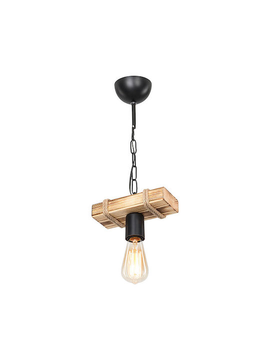 Klikareto Rail Pendant Light Brown Rail with Socket E27 40x15x60cm