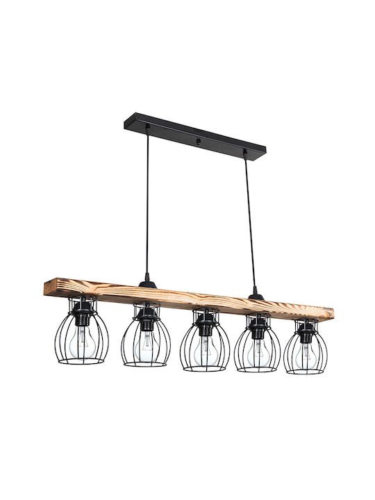 Pakketo Jazzy Pendant Light Black with Socket E27 100x27x27cm