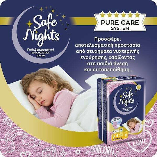 Safe Nights Diaper Pants Girl For 12-22kg 16 Pieces