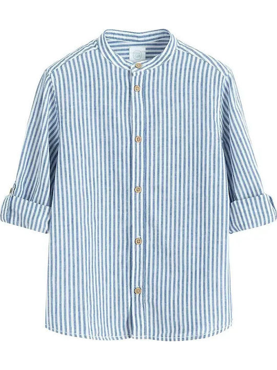 Kids Striped Long-sleeved Blue Shirt
