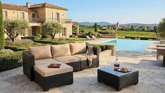 Polihome Garten- und Outdoor-Möbelsets Typsatz Wohnzimmer 2 Stück Herstellerfarbe mit Kissen