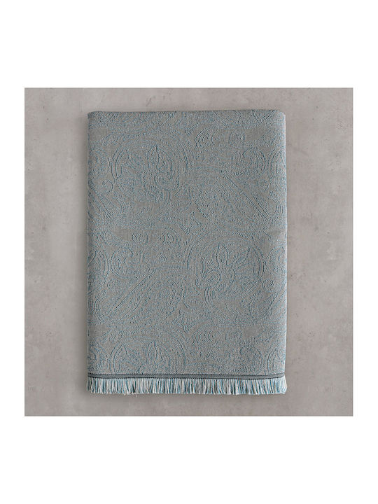 Rythmos Ivy Three-Seater Sofa Throw 2 Sides Jacquard 180x280cm Blue