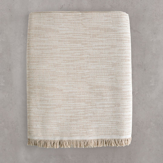 Rythmos Atticus Three-Seater Sofa Throw Jacquard 180x280cm Beige