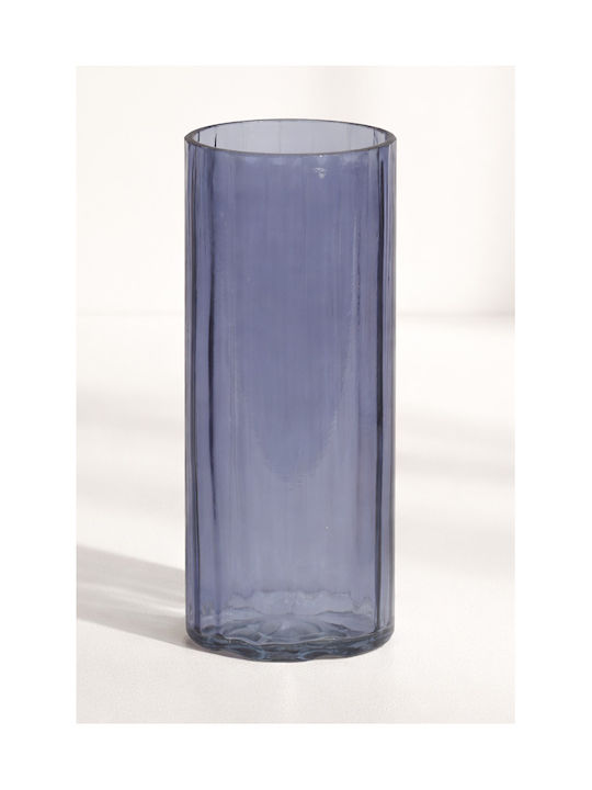 Kaemingk Διακοσμητικό Βάζο Γυάλινο Μπλε Φ9.9xΥ25cm