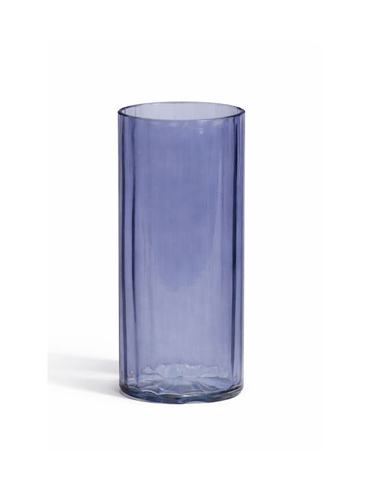 Kaemingk Διακοσμητικό Βάζο Γυάλινο Μπλε Φ9.9xΥ25cm