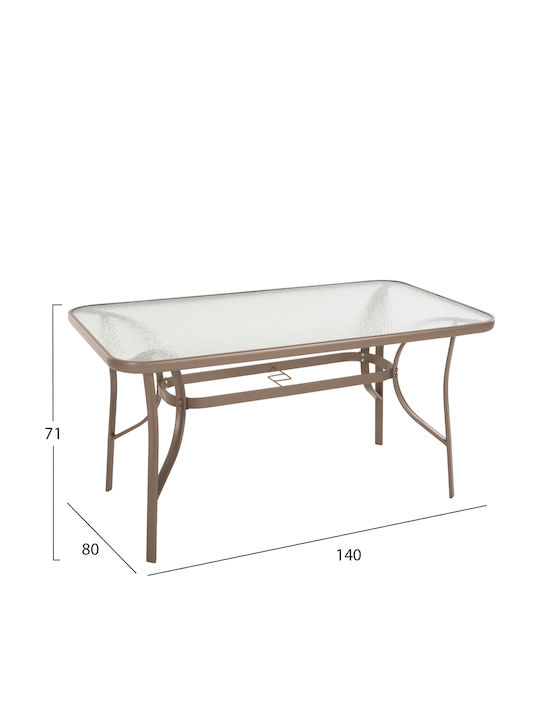 Outdoor Dining Set Bruno 5pcs Champagne
