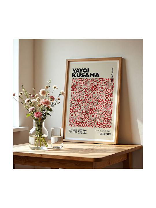 Poster Yayoi Kusama Red Polka Dots Art319 30cm X 40cm