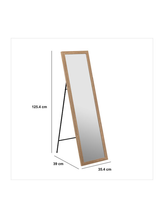 5Five Boden- oder Standspiegel mit Beigem Holzrahmen 125,4x35,4cm
