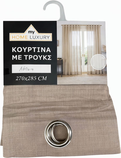 My Home Luxury Grommet Beige Curtains 280x270cm My Home Luxury Grommet Beige Curtains 280x270cm