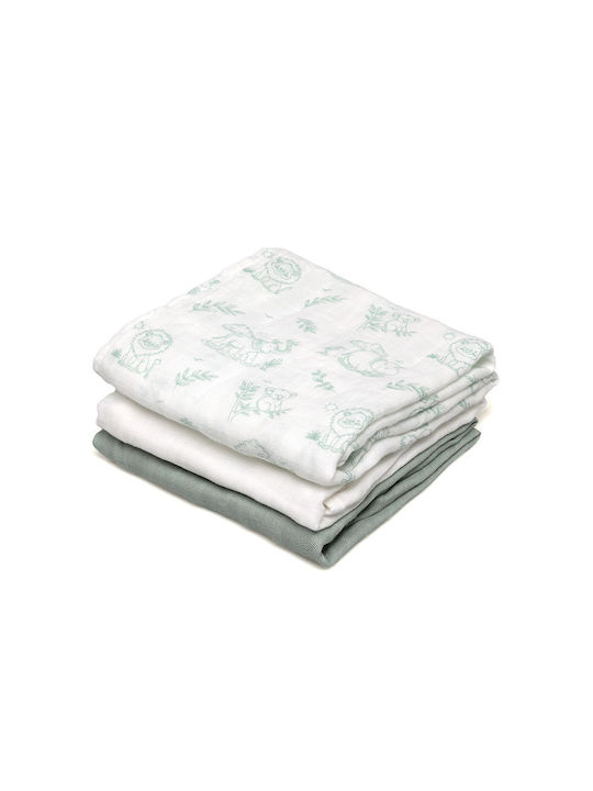 Kiokids Prosoape Pentru Eructație Și Învelișuri Pentru Înfășat Din Muselină Verde 70x70cm 3 Bucăți Kiokids Prosoape Pentru Eructație Și Învelișuri Pentru Înfășat Din Muselină Verde 70x70cm 3 Bucăți