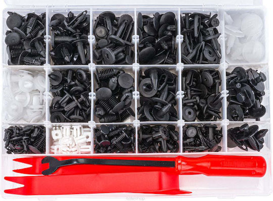 Set universal de cleme pentru tapițerie 420 piese Roșu Technic Rtkst0099