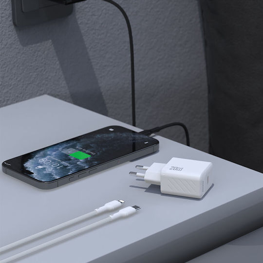 Dudao Charger GaN with USB-C Port and Cable USB-C - USB-C 20W Power Delivery Blacks (A26LEU)