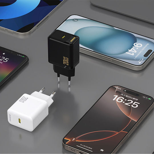 Dudao Charger GaN with USB-C Port and Cable USB-C - USB-C 20W Power Delivery Blacks (A26LEU)