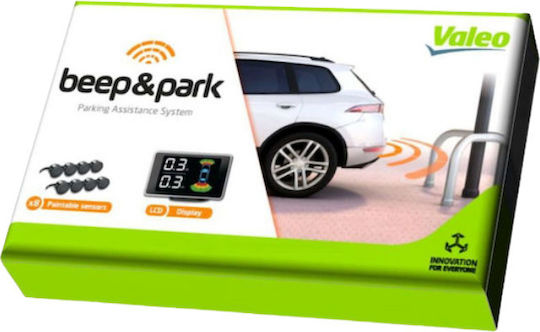 Valeo Car Parking System Beep & Park with Screen and 8 Sensors in Black Color