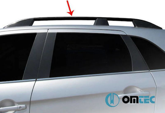 Omtec Μπάρες Οροφής Αλουμινίου Elegance για Peugeot 3008 για Αυτοκίνητα με Εργοστασιακές Μπάρες (Σετ με πόδια) Μαύρες