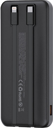 Riversong Horizon 10 Pro Power Bank 10000mAh 22.5W με Θύρα USB-A και Θύρα USB-C Μαύρο