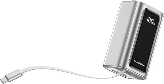 Riversong Vision 35 Power Bank 10000mAh 35W με Θύρα USB-A και Θύρα USB-C Ασημί