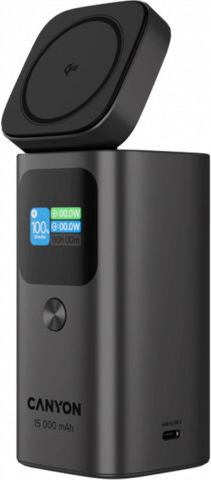 Canyon OnPower MagSafe 15000mAh 100W με Θύρα USB-A και 2 Θύρες USB-C Power Delivery Μαύρο