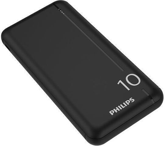 Philips DLP1810CB/GRS Power Bank 10000mAh 37W with 2 USB-A Ports and USB-C Port Black