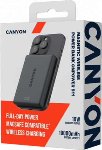 Canyon OnPower 511 MagSafe 10000mAh 20W Power Delivery Μαύρο