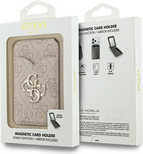 Guess MagSafe Suport Carduri 4g Mirror în culoarea Roz