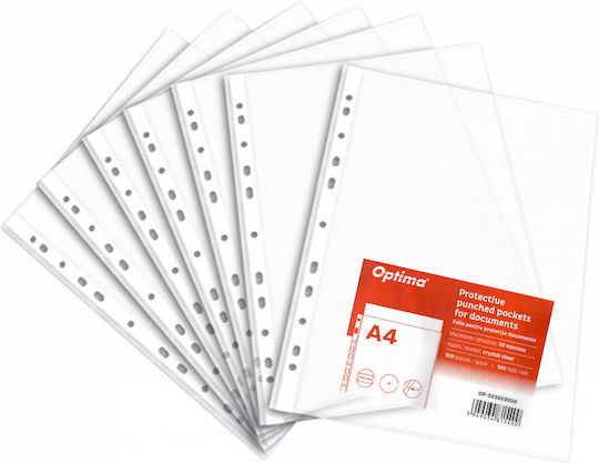 Optima Prod Din Plastic Protective Film A4 Documents 30 Microns 100 Sheets Set Optima Budget Crystal