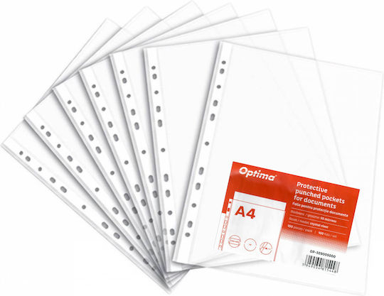 Optima Prod Din Kunststoff Schutzumschlag A4 Dokumente 50 Mikron 100 Stück Set Optima Classic Crystal