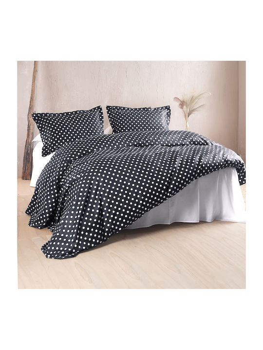 Rythmos Rythmos Cotton Duvet Cover Set 230x250cm Super King with 2 Pillowcases and 2 Bed Sheets Black