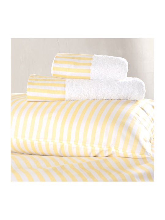 Rythmos Cotton Duvet Cover Set 160x250cm Single with Pillowcase Eloise Yellow