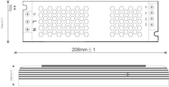 Supply Slim LED Power Supply IP20 Power 250W with Output Voltage 24V